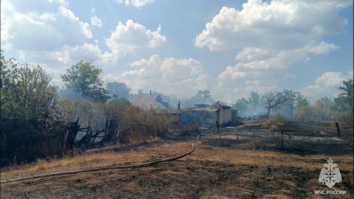 Загорание сухой травы в одном из городов ЛНР привело к плачевным последствиям: огонь перекинулся на дома, есть пострадавший