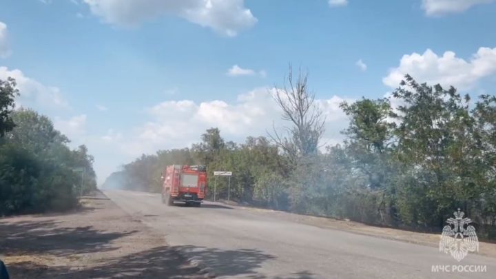 Из-за поджога сухой травы в одном из районов ЛНР едва не сгорело село: пожар тушат уже больше 10 часов