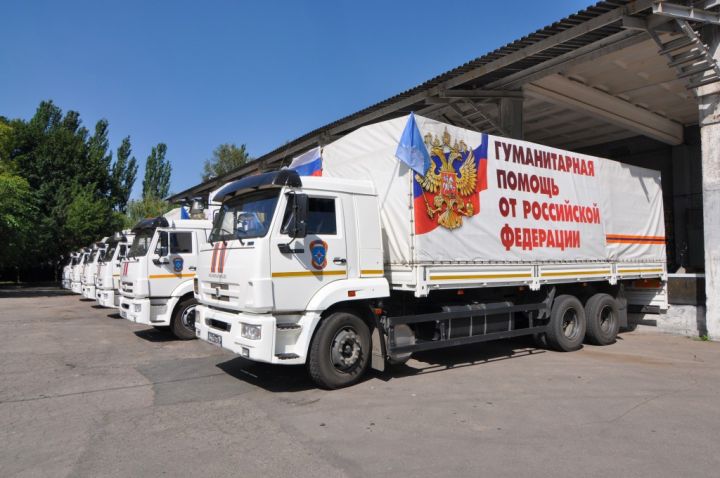 Гумконвой МЧС России доставил в Луганск медикаменты и продукты