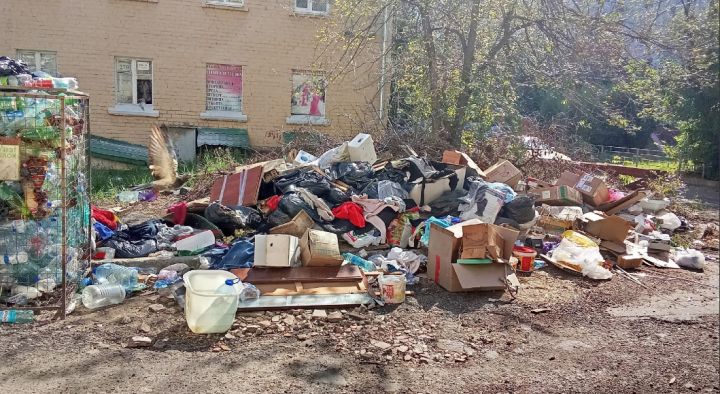 Переполненные контейнеры и горы мусора: в Луганске прямо посреди города образовались две свалки