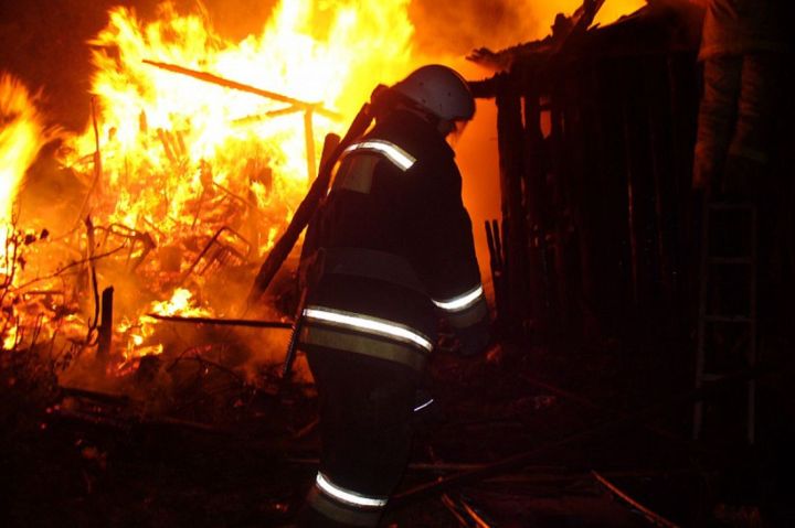 В одном из городов ЛНР вспыхнул пожар в частном дворе: пострадал мужчина